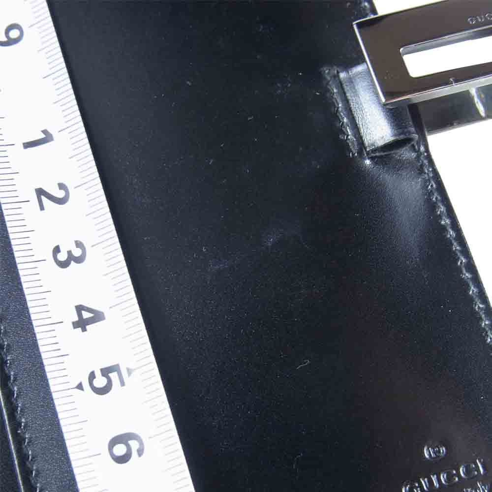 GUCCI グッチ システム手帳 レザー 手帳カバー イタリア製 レザーカバー ブラック系【美品】【中古】