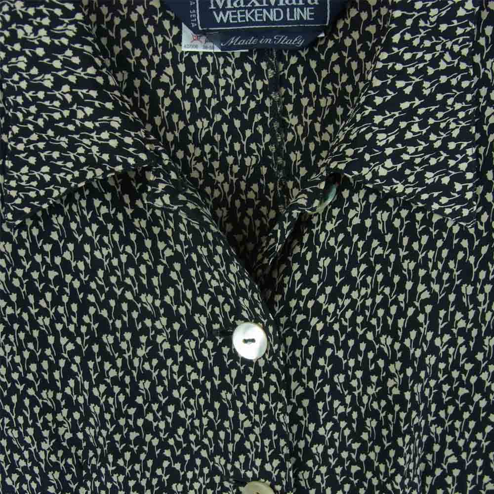 MAX MARA マックスマーラ WEEKEND LINE ウィークエンドライン シャツ ワンピース シルク100％ ブラック系 ベージュ系 38【中古】