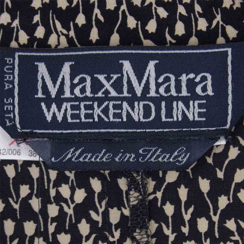MAX MARA マックスマーラ WEEKEND LINE ウィークエンドライン シャツ ワンピース シルク100％ ブラック系 ベージュ系 38【中古】