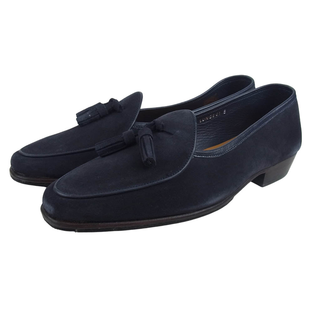 JALAN SRIWIJAYA ジャランスリウァヤ 98917 スエード タッセル ローファー スリッポン シューズ  ネイビー系 8【美品】【中古】