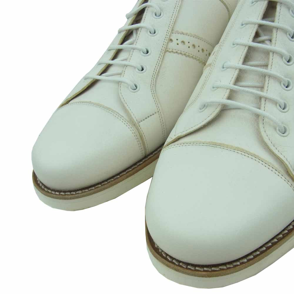 バーカー 4569FW11 Jimmy レザー ローカット シューズ イギリス製 ホワイト系 8F【中古】