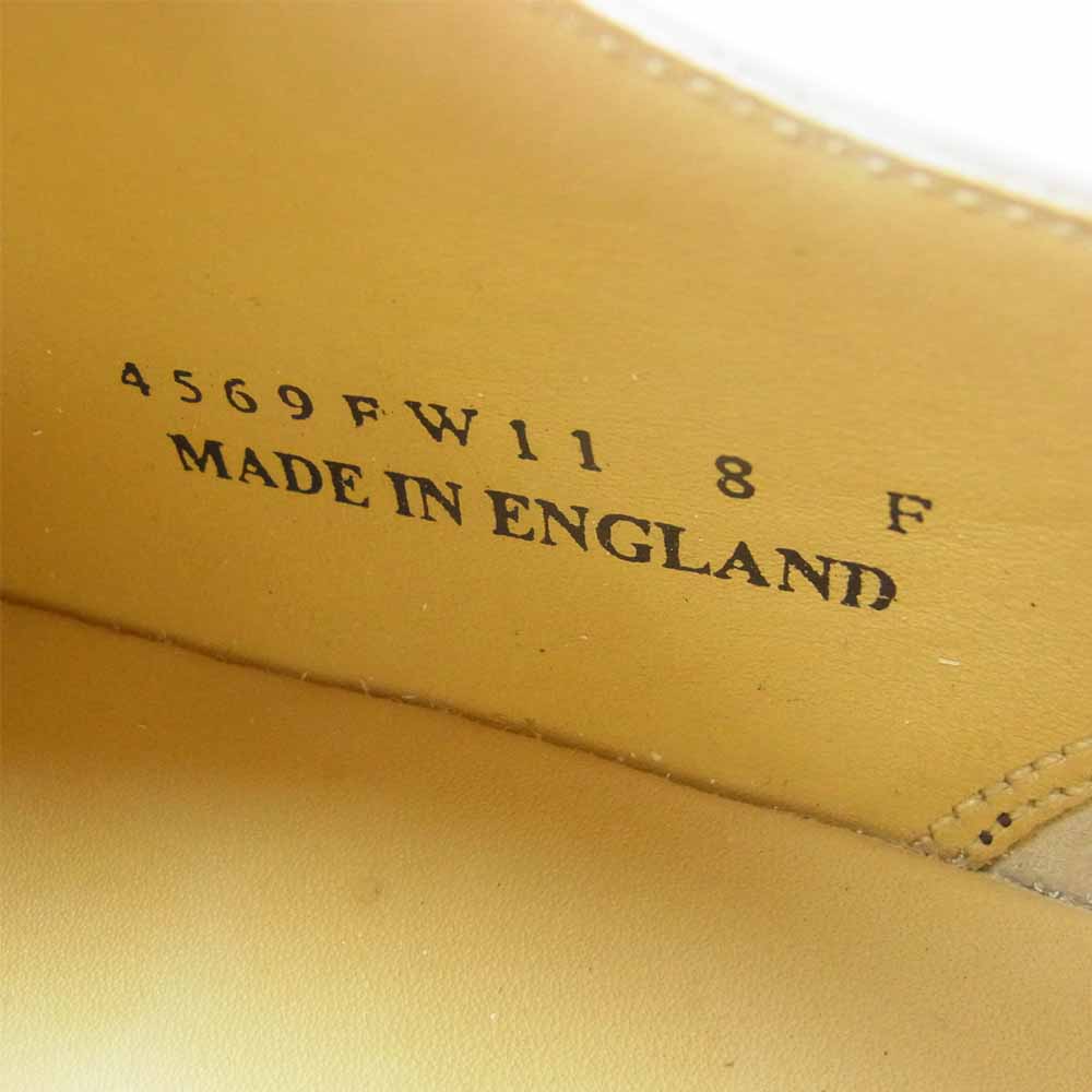 バーカー 4569FW11 Jimmy レザー ローカット シューズ イギリス製 ホワイト系 8F【中古】