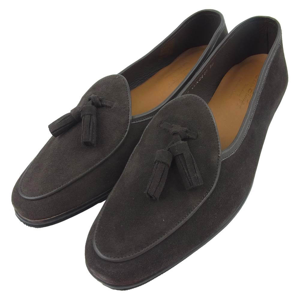 JALAN SRIWIJAYA ジャランスリウァヤ 98917 スエード タッセル ローファー スリッポン ダークブラウン系 8.5【美品】【中古】