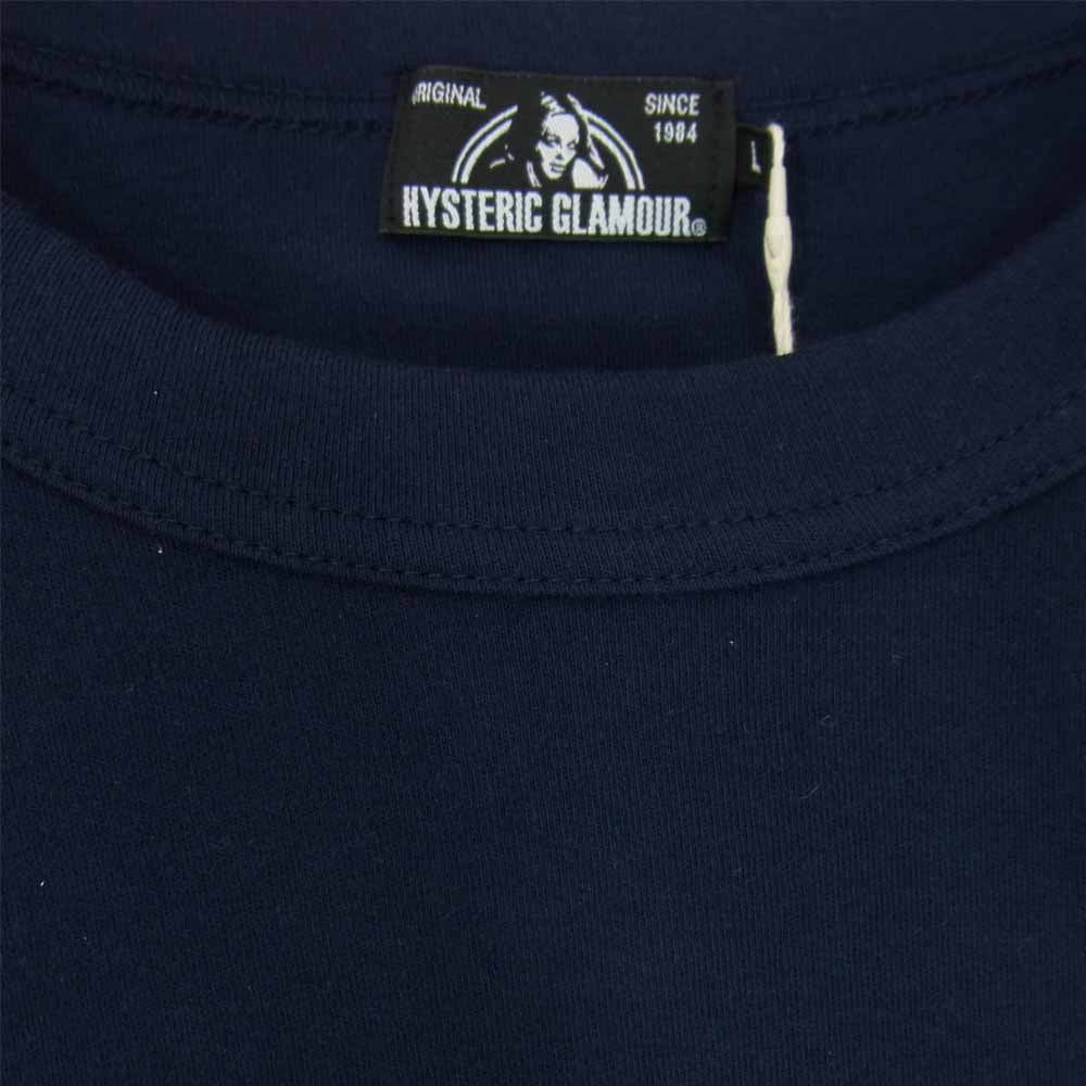 HYSTERIC GLAMOUR ヒステリックグラマー 21SS 02211CT25 HG ROCKERS プリント Tシャツ ネイビー系 L【新古品】【未使用】【中古】