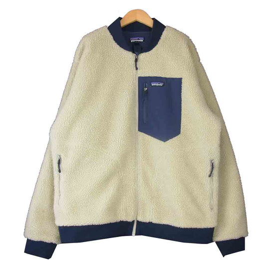 patagonia パタゴニア FA19 22830 Retro-X Bomber Jacket レトロX ボマー ジャケット フリース ネイビー系 ベージュ系 XL【中古】