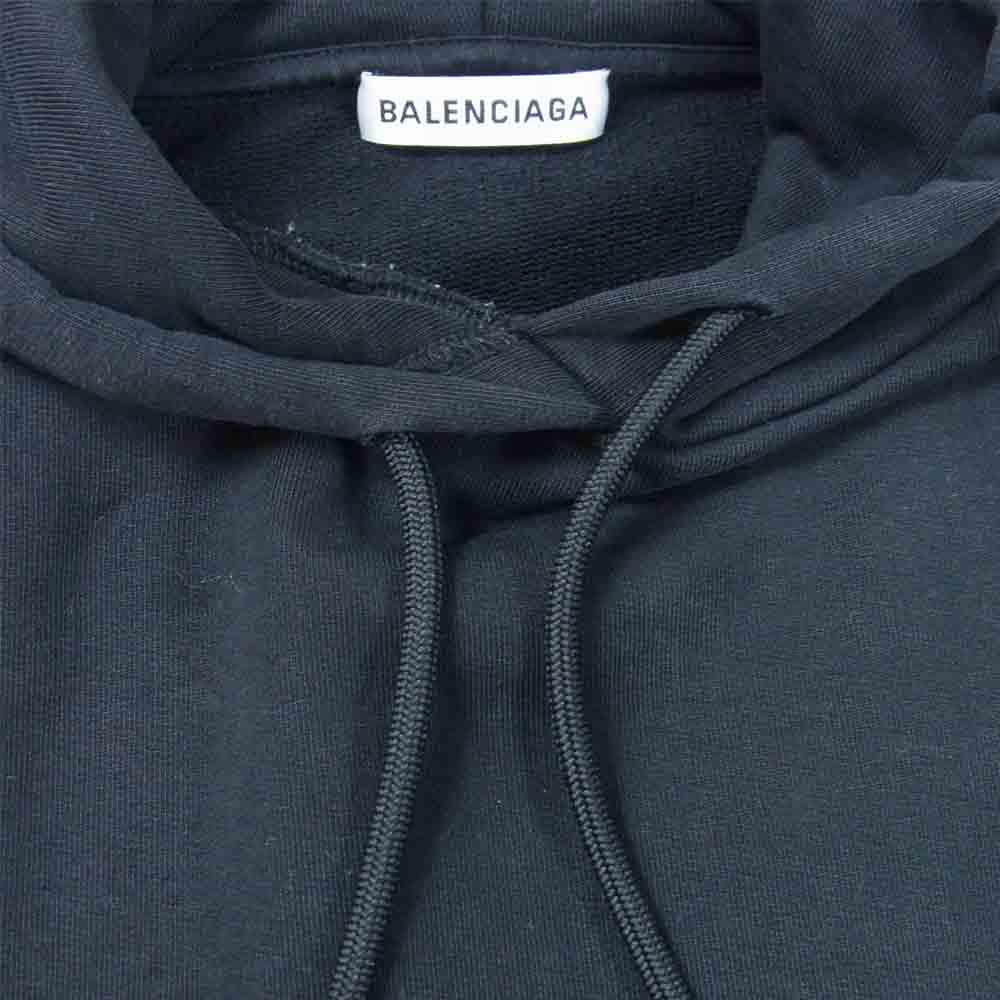 BALENCIAGA バレンシアガ 556113 ARCHE TYPE Logo Hoodie バックロゴプリント プルオーバー パーカー ブラック系 XS【中古】