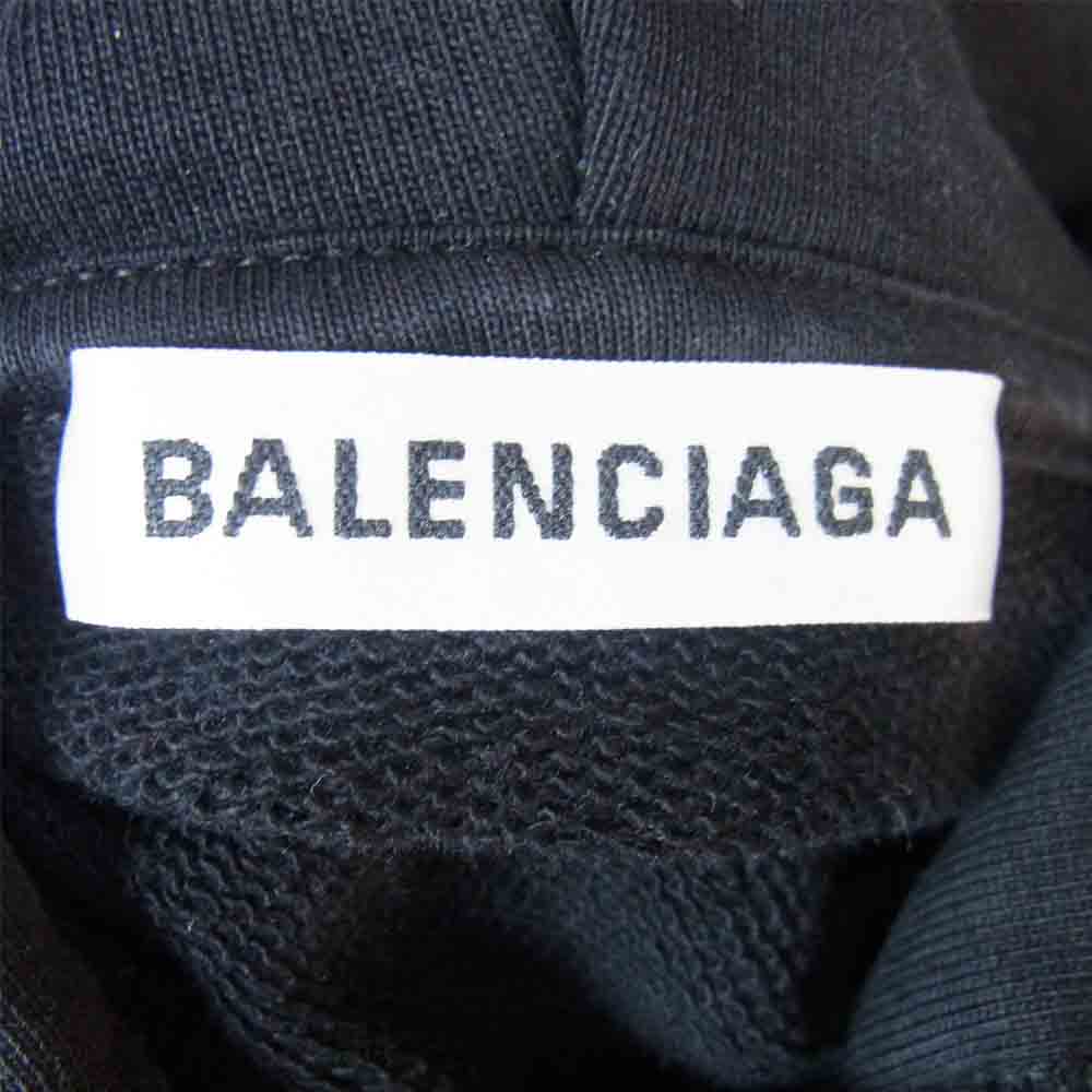 BALENCIAGA バレンシアガ 556113 ARCHE TYPE Logo Hoodie バックロゴプリント プルオーバー パーカー ブラック系 XS【中古】