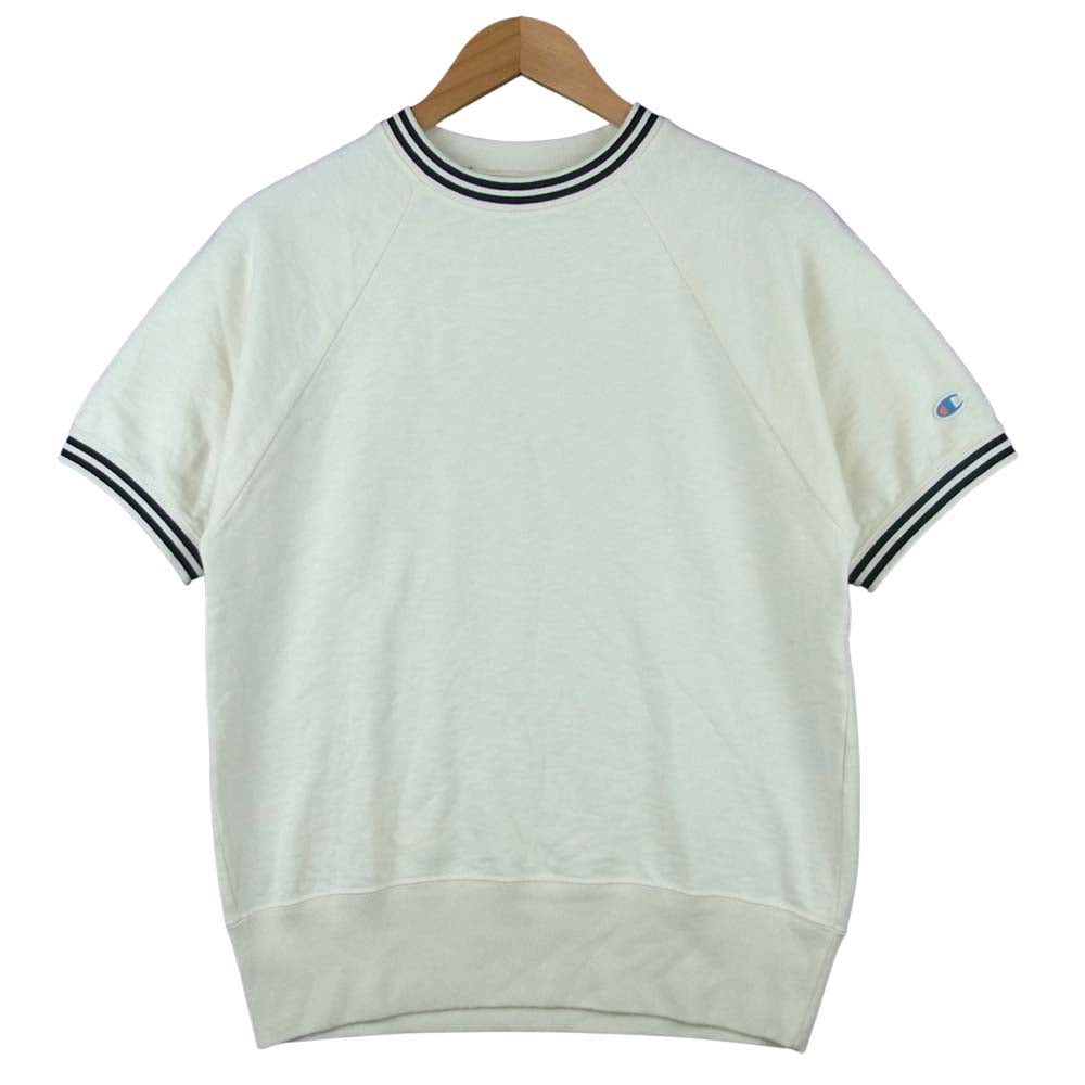 Champion チャンピオン C3-K007 小文字ランタグ 復刻 ラグラン ショートスリーブ クルーネック 半袖 Tシャツ オフホワイト系 M【中古】