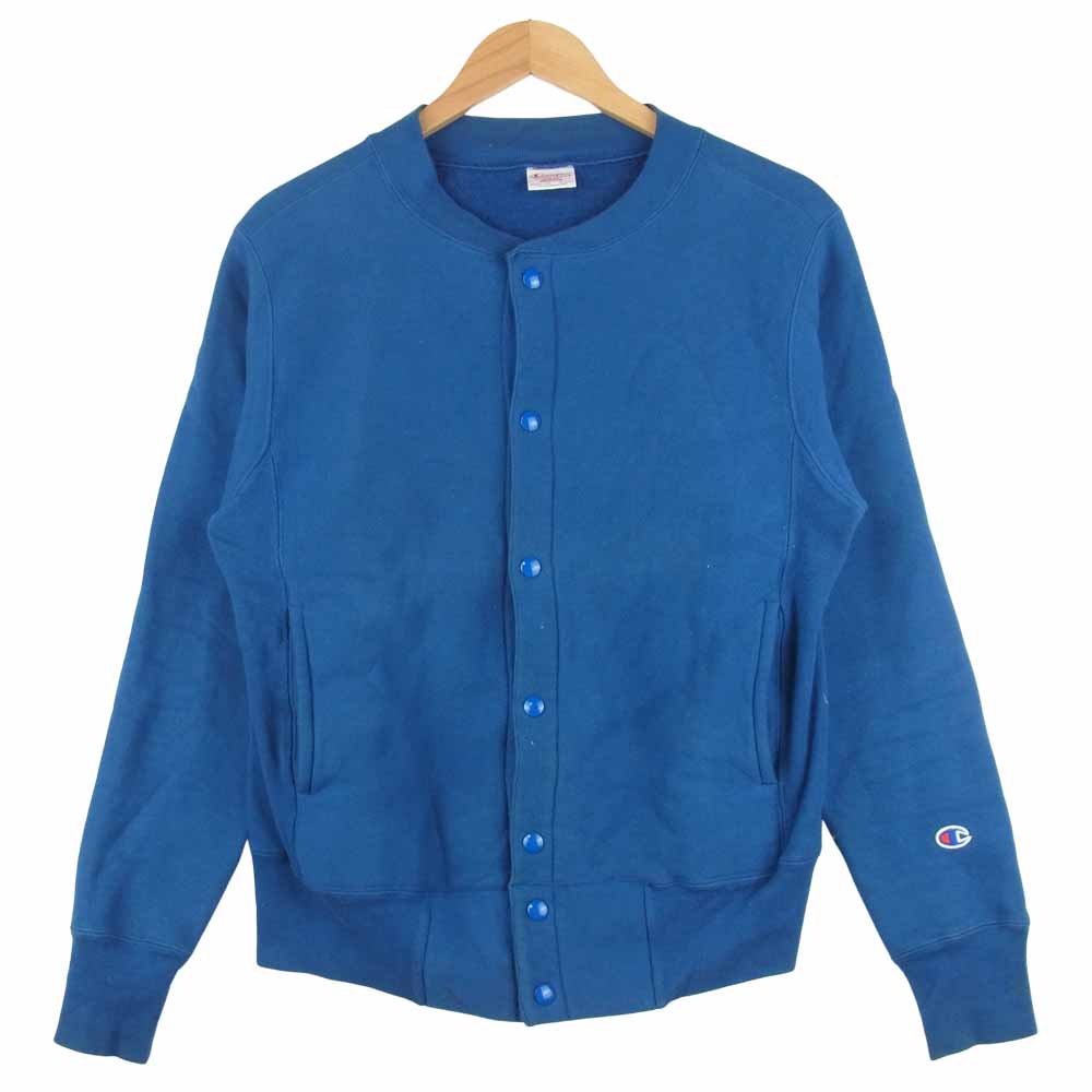 Champion チャンピオン USA製 赤タグ 復刻 リバースウィーブ カーディガン コットン ブルー系 M【中古】