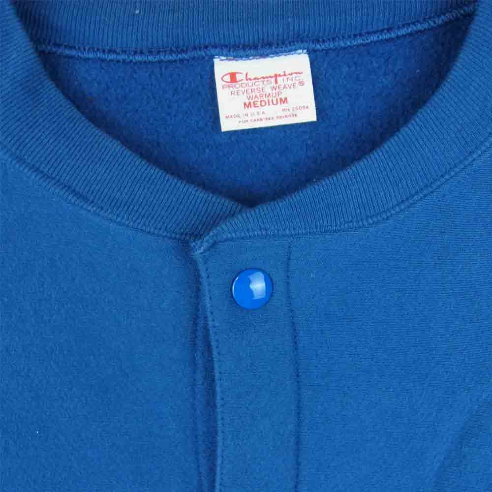 Champion チャンピオン USA製 赤タグ 復刻 リバースウィーブ カーディガン コットン ブルー系 M【中古】