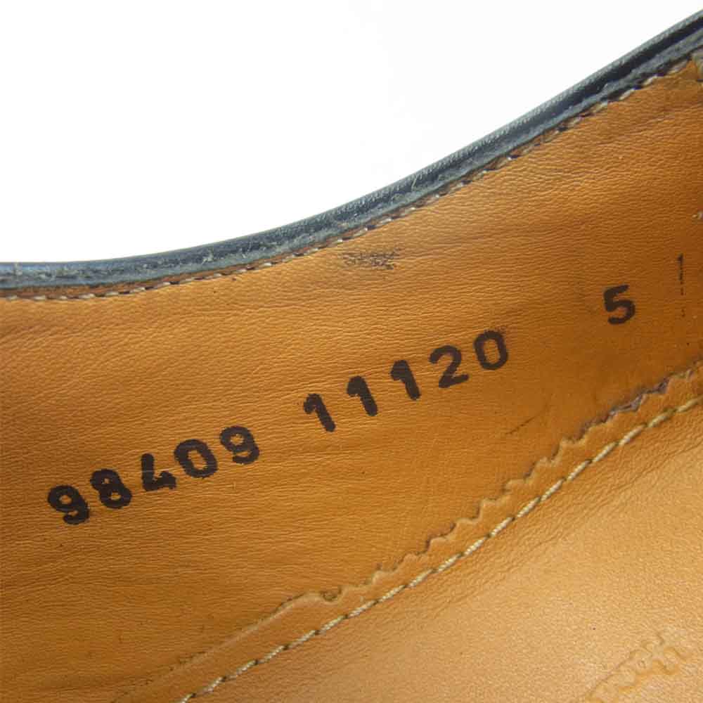JALAN SRIWIJAYA ジャランスリウァヤ 98409 クォーター ブローグ シューズ レザーソール カーフレザー ブラック系 UK5【美品】【中古】