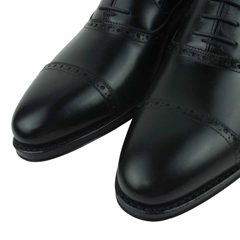 JALAN SRIWIJAYA ジャランスリウァヤ 98409 クォーター ブローグ シューズ レザーソール カーフレザー ブラック系 UK9.5【美品】【中古】
