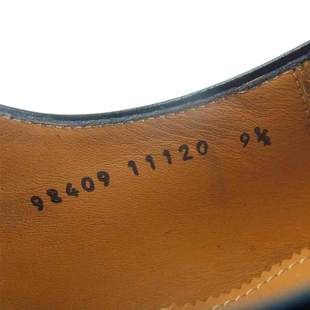 JALAN SRIWIJAYA ジャランスリウァヤ 98409 クォーター ブローグ シューズ レザーソール カーフレザー ブラック系 UK9.5【美品】【中古】