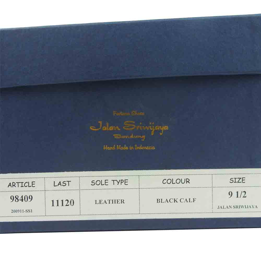 JALAN SRIWIJAYA ジャランスリウァヤ 98409 クォーター ブローグ シューズ レザーソール カーフレザー ブラック系 UK9.5【美品】【中古】