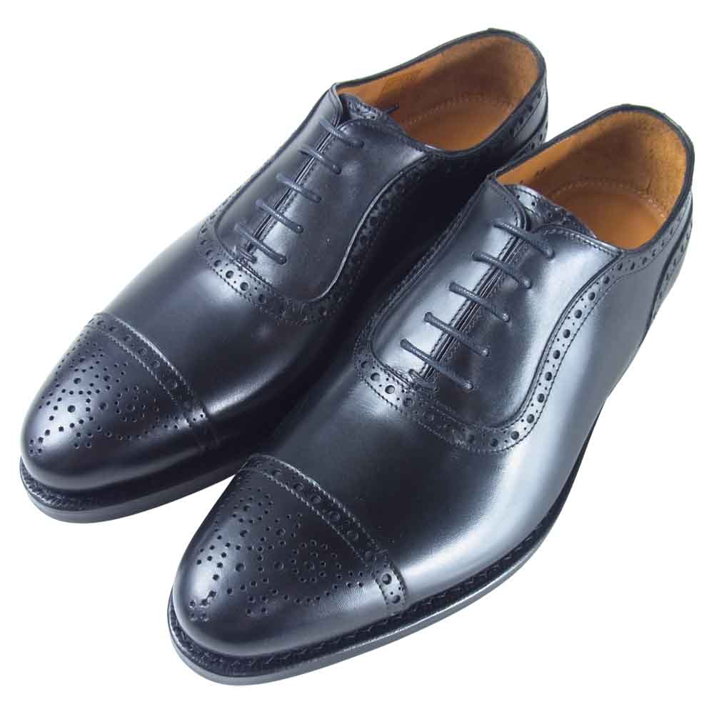 JALAN SRIWIJAYA ジャランスリウァヤ 98441 セミブローグ シューズ DAINITE SOLE ダイナイトソール カーフレザー BlackCalf 5.5【極上美品】【中古】