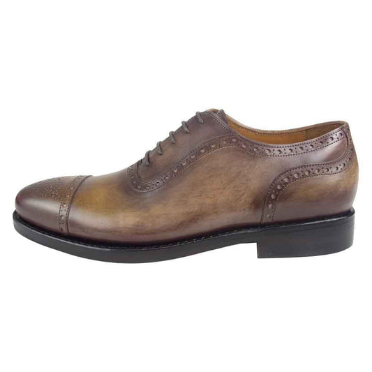 JALAN SRIWIJAYA ジャランスリウァヤ 98441 セミブローグ シューズ DAINITE SOLE ダイナイトソール カーフレザー UK7 コーヒー ブラウン系 7【極上美品】【中古】