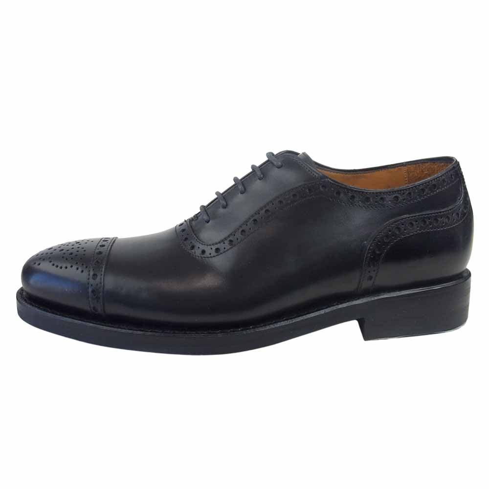 JALAN SRIWIJAYA ジャランスリウァヤ 98441 セミブローグ シューズ DAINITE SOLE ダイナイトソール カーフレザー UK5 ブラック ブラック系 5【極上美品】【中古】