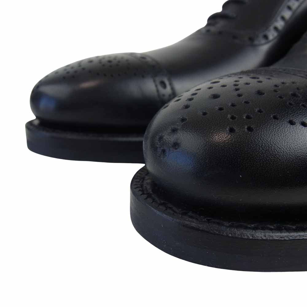JALAN SRIWIJAYA ジャランスリウァヤ 98441 セミブローグ シューズ DAINITE SOLE ダイナイトソール カーフレザー UK5 ブラック ブラック系 5【極上美品】【中古】