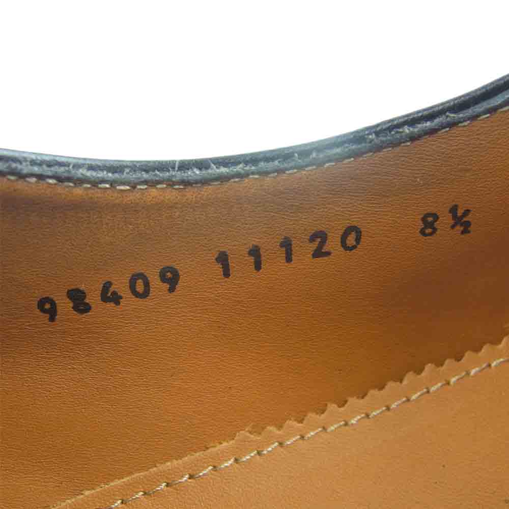 JALAN SRIWIJAYA ジャランスリウァヤ 98409 クォーター ブローグ シューズ レザーソール カーフレザー ブラック系 UK8.5【美品】【中古】