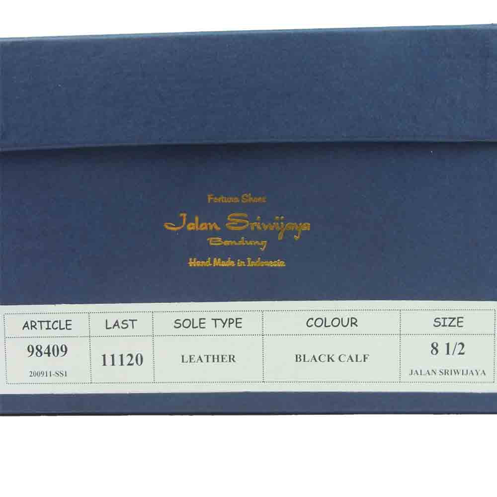 JALAN SRIWIJAYA ジャランスリウァヤ 98409 クォーター ブローグ シューズ レザーソール カーフレザー ブラック系 UK8.5【美品】【中古】