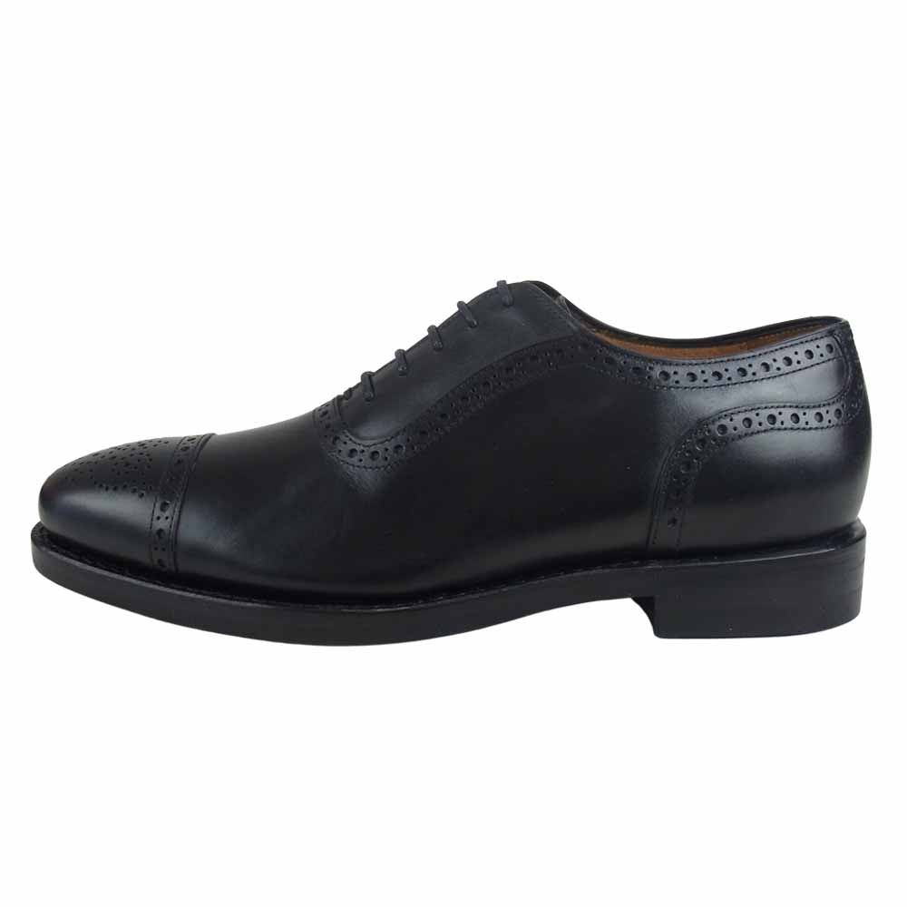 JALAN SRIWIJAYA ジャランスリウァヤ 98441 セミブローグ シューズ DAINITE SOLE ダイナイトソール カーフレザー UK6 ブラック ブラック系 6【極上美品】【中古】