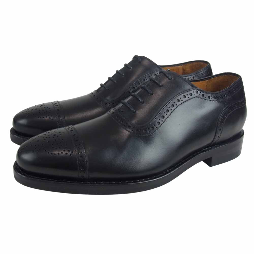 JALAN SRIWIJAYA ジャランスリウァヤ 98441 セミブローグ シューズ DAINITE SOLE ダイナイトソール カーフレザー UK6 ブラック ブラック系 6【極上美品】【中古】