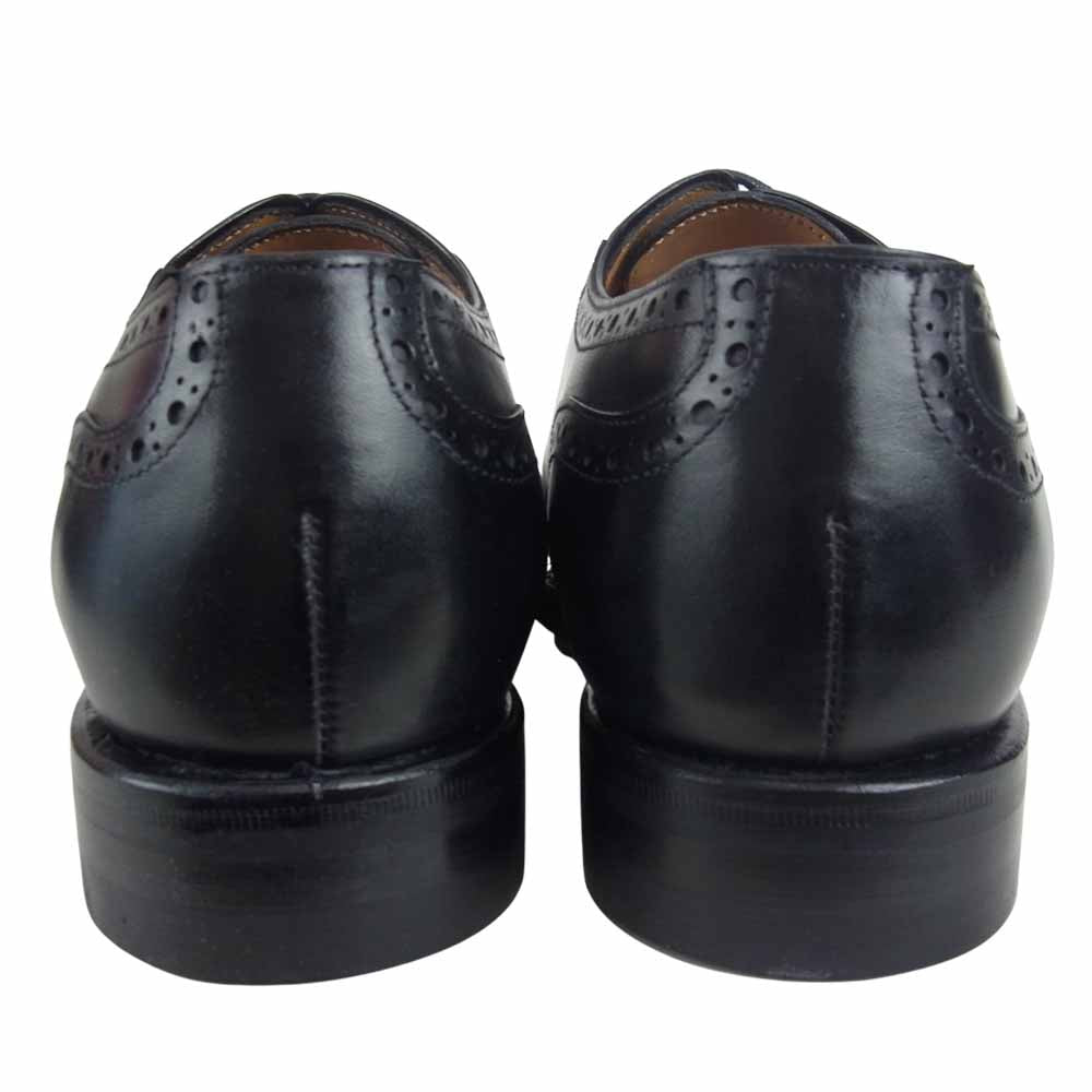JALAN SRIWIJAYA ジャランスリウァヤ 98441 セミブローグ シューズ DAINITE SOLE ダイナイトソール カーフレザー UK6 ブラック ブラック系 6【極上美品】【中古】