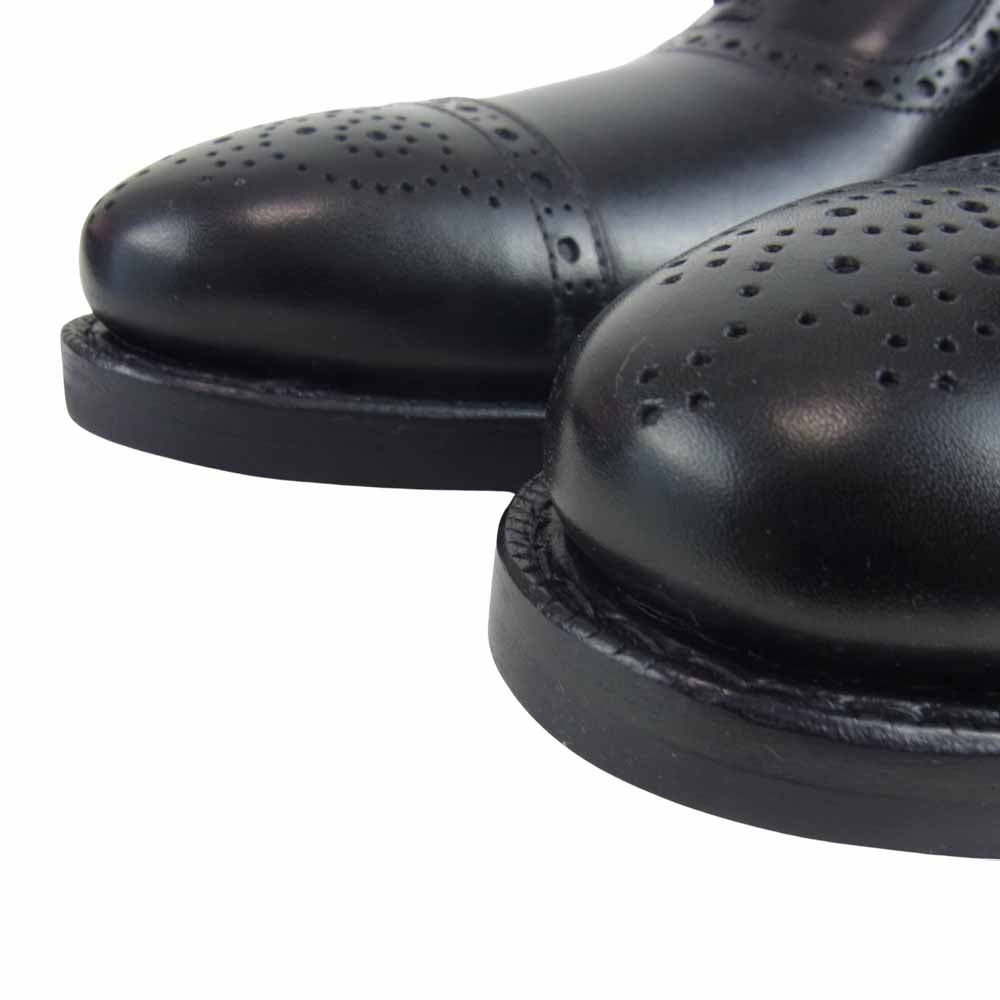 JALAN SRIWIJAYA ジャランスリウァヤ 98441 セミブローグ シューズ DAINITE SOLE ダイナイトソール カーフレザー UK6 ブラック ブラック系 6【極上美品】【中古】
