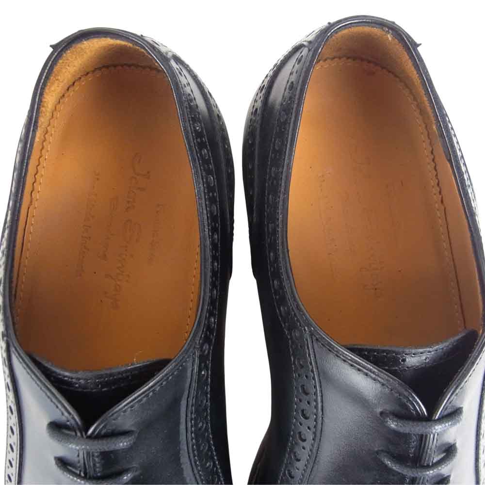 JALAN SRIWIJAYA ジャランスリウァヤ 98441 セミブローグ シューズ DAINITE SOLE ダイナイトソール カーフレザー UK6 ブラック ブラック系 6【極上美品】【中古】