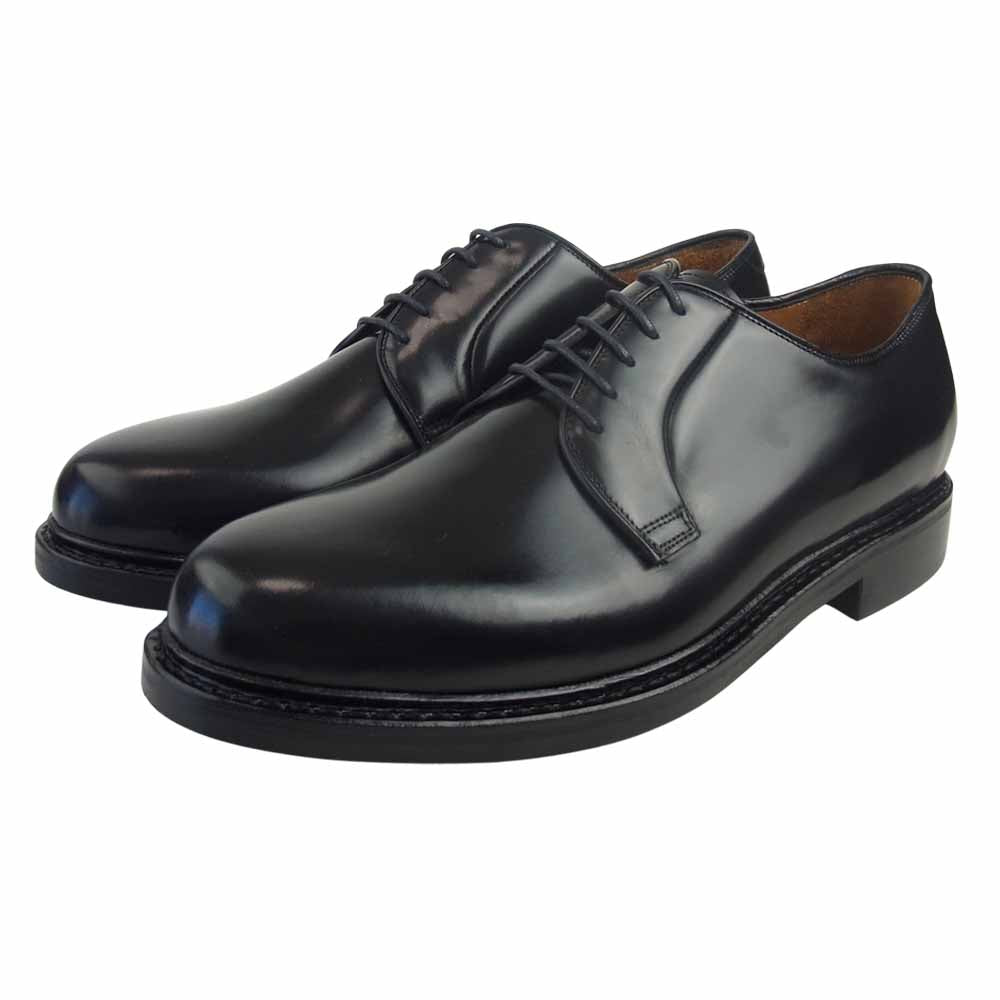 JALAN SRIWIJAYA ジャランスリウァヤ 98348 ハイシャイン レザー プレーントゥ シューズ DAINITE SOLE ダイナイトソール ブラック系 8【極上美品】【中古】