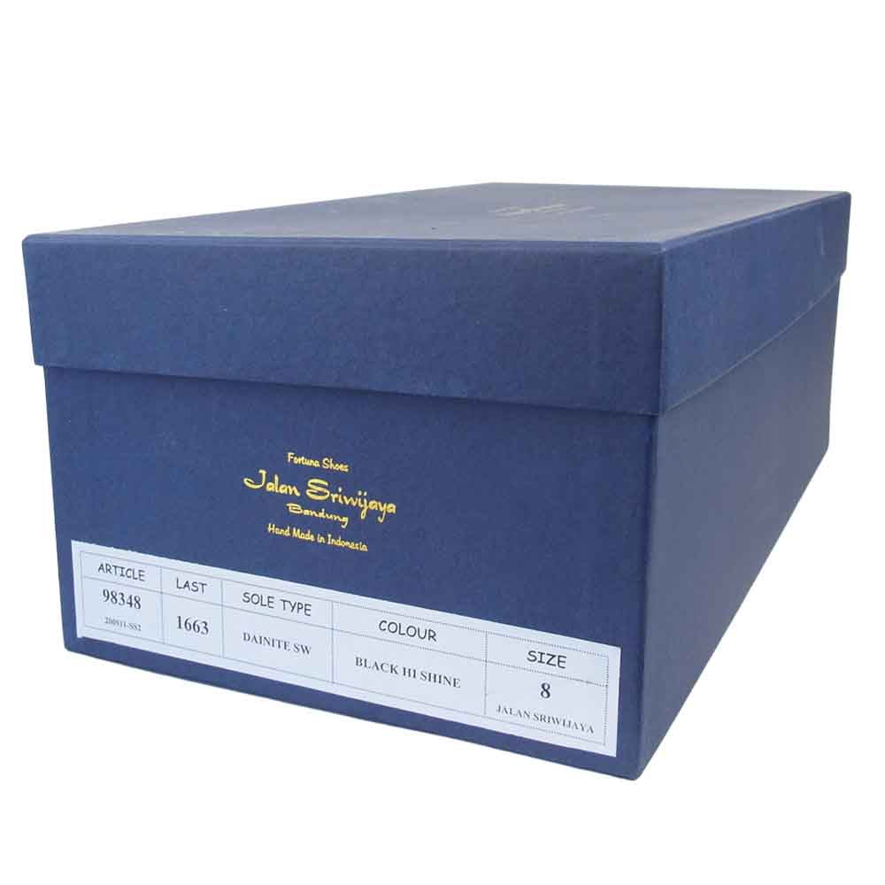 JALAN SRIWIJAYA ジャランスリウァヤ 98348 ハイシャイン レザー プレーントゥ シューズ DAINITE SOLE ダイナイトソール ブラック系 8【極上美品】【中古】