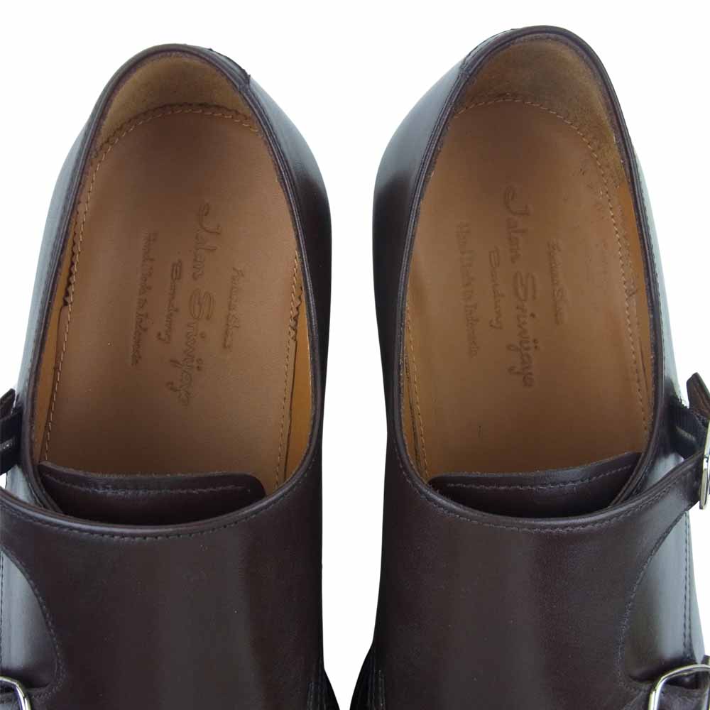 JALAN SRIWIJAYA ジャランスリウァヤ 98374 ダブルモンク ストラップ シューズ DAINITE SOLE ダイナイトソール カーフレザー ダークブラウン系 9【極上美品】【中古】