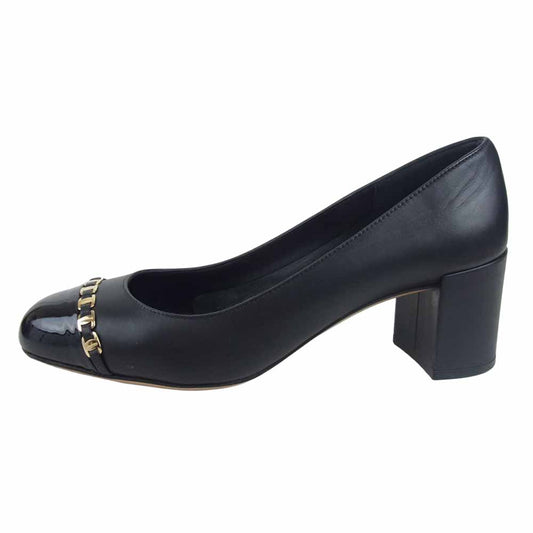 Salvatore Ferragamo サルヴァトーレフェラガモ 704010 AVELLA パンプス ブラック系 5.5【中古】