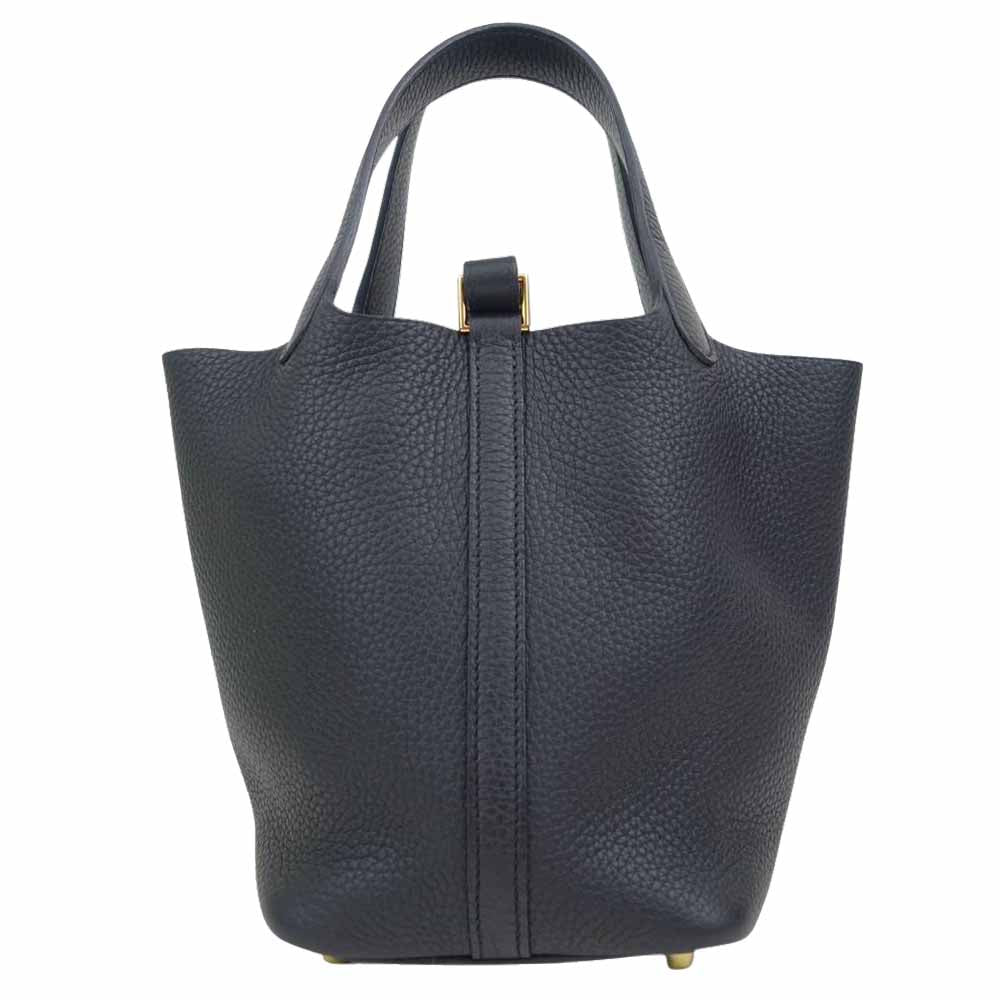 HERMES エルメス D刻印 2019年製 Picotin ピコタン PM ゴールド金具 ブラック系【新古品】【未使用】【中古】
