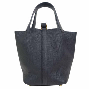 HERMES エルメス D刻印 2019年製 Picotin ピコタン PM ゴールド金具 ブラック系【新古品】【未使用】【中古】