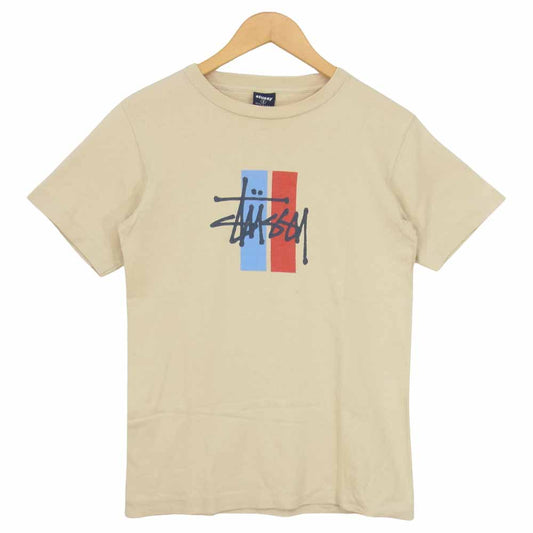 STUSSY ステューシー U.S.A フロントロゴ Tシャツ ベージュ系 S【中古】