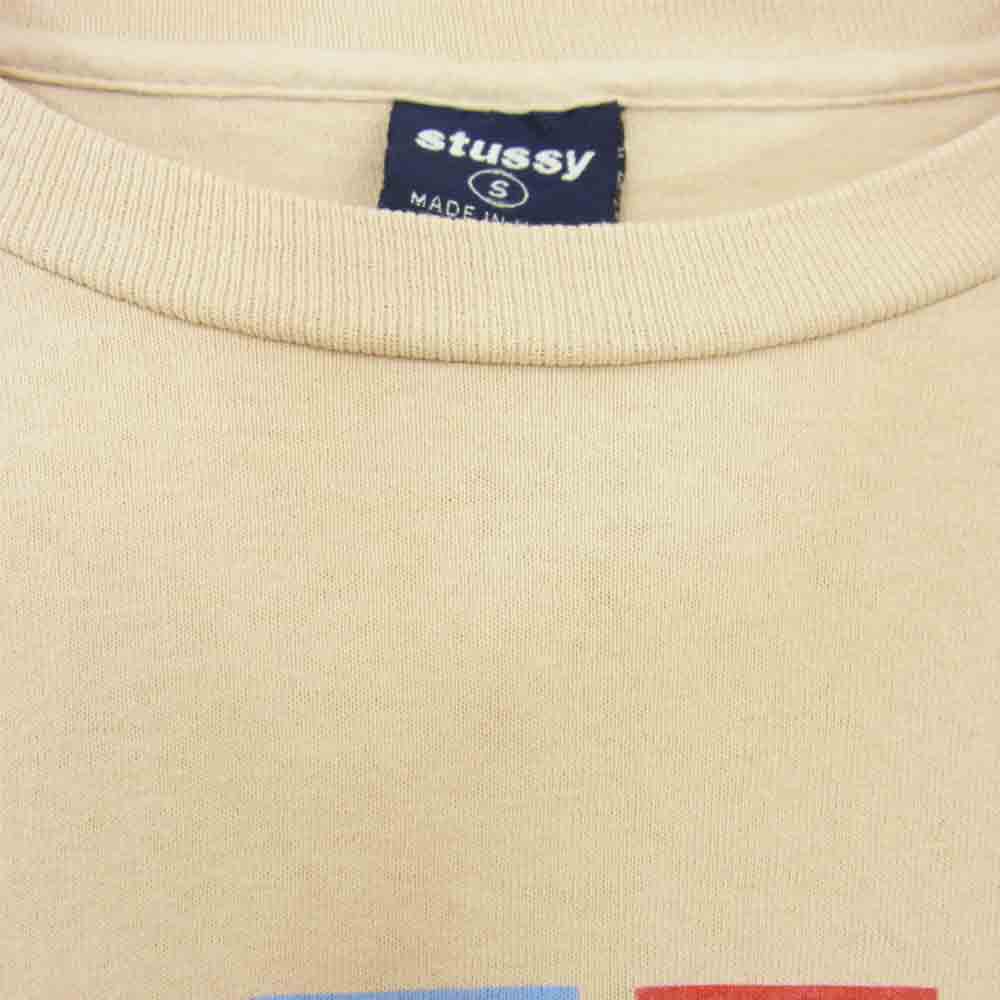 STUSSY ステューシー U.S.A フロントロゴ Tシャツ ベージュ系 S【中古】