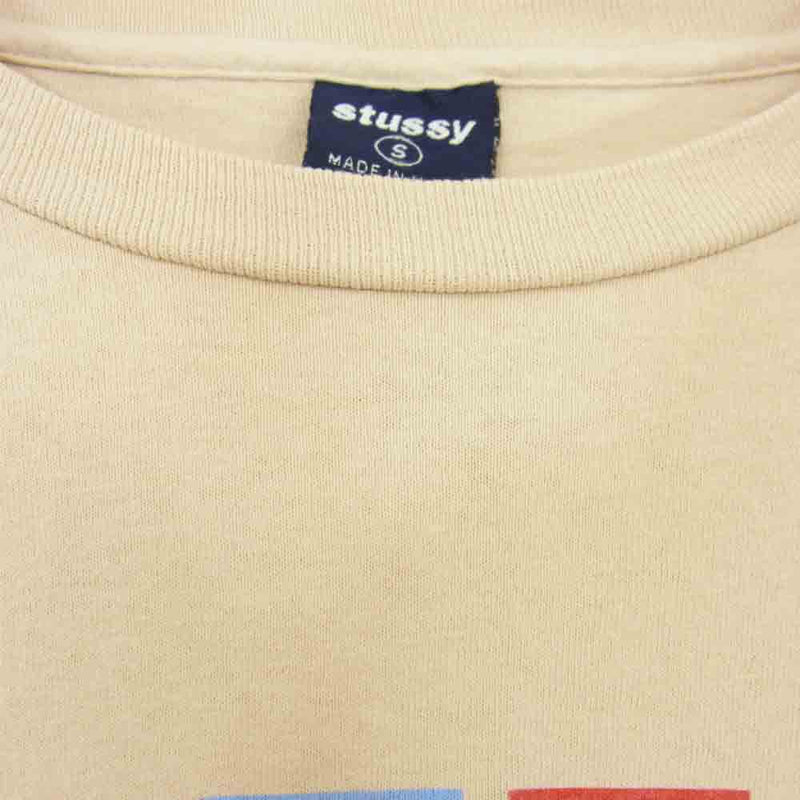 STUSSY ステューシー U.S.A フロントロゴ Tシャツ ベージュ系 S【中古】