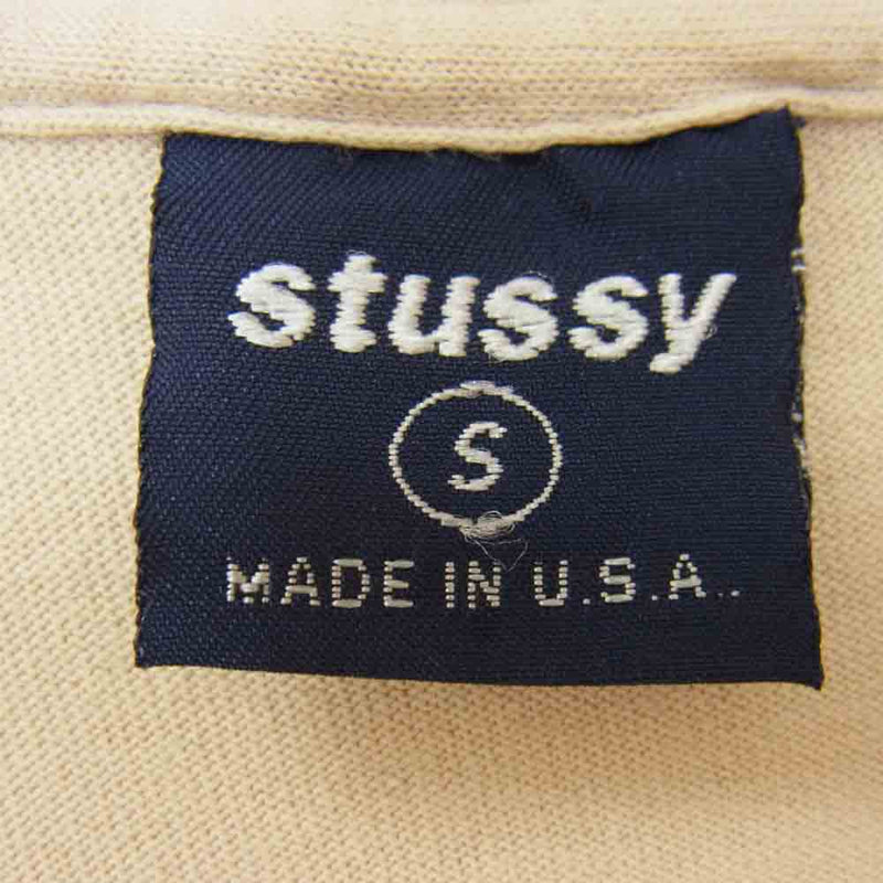 STUSSY ステューシー U.S.A フロントロゴ Tシャツ ベージュ系 S【中古】