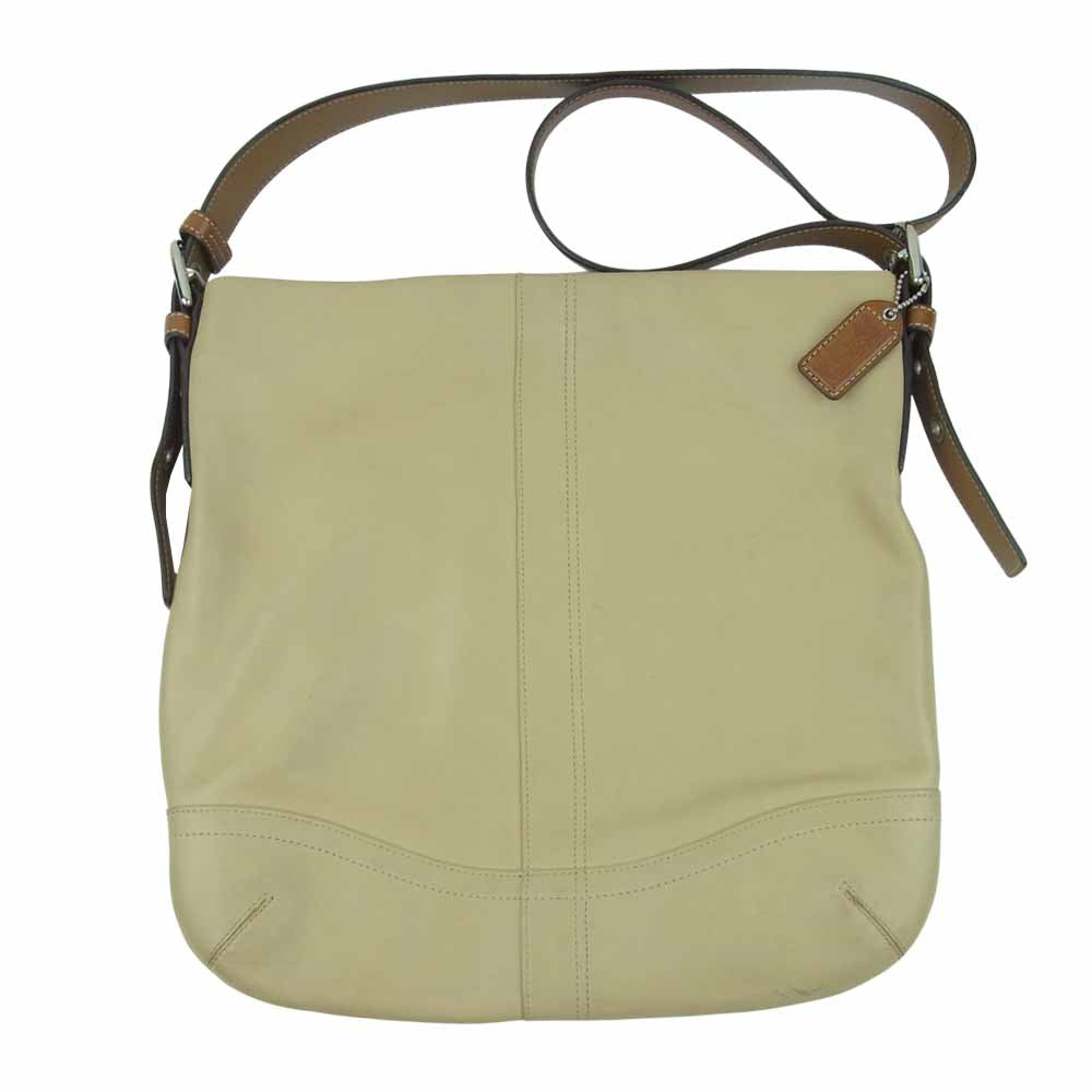 COACH コーチ M0782-F10937 レザー ショルダー バッグ ベージュ系【中古】