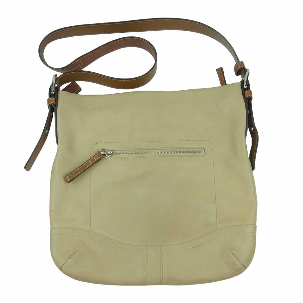 COACH コーチ M0782-F10937 レザー ショルダー バッグ ベージュ系【中古】