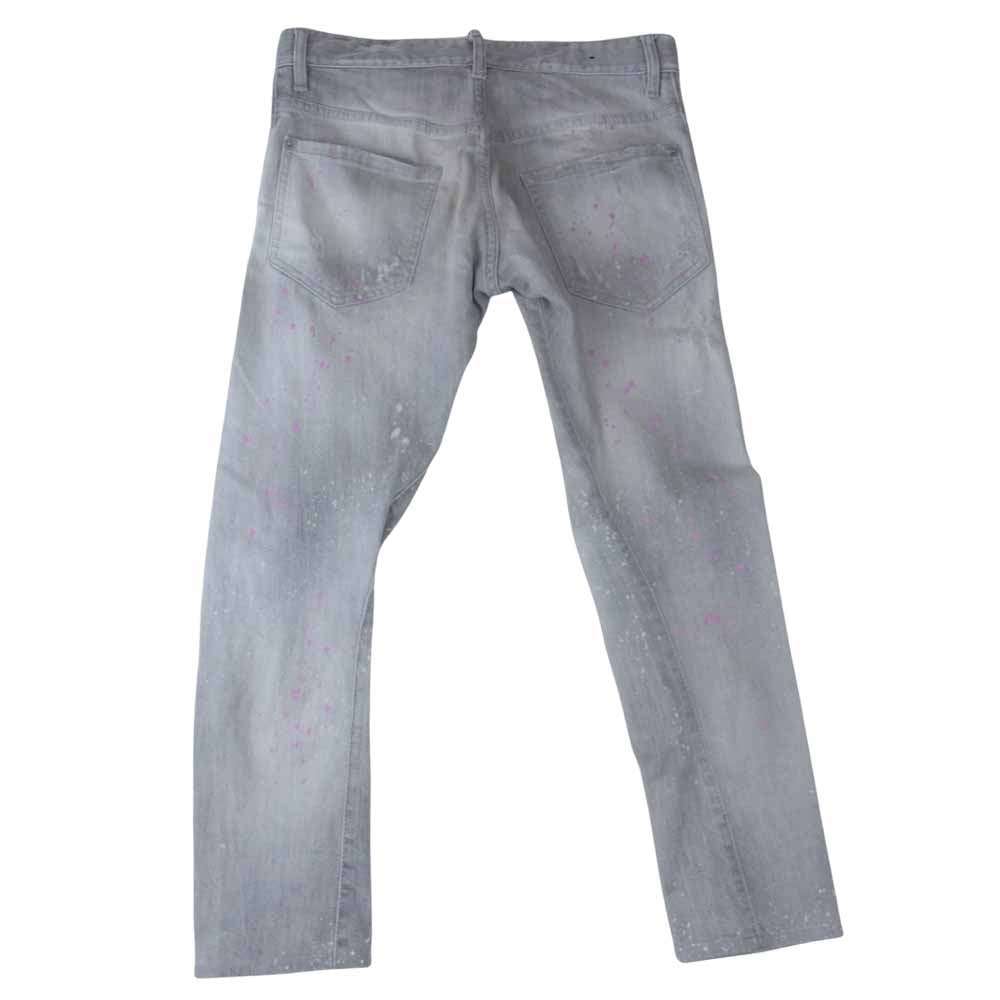 DSQUARED2 ディースクエアード S71LA0877 ペイント加工 ダメージ デニム パンツ グレー系 42【中古】