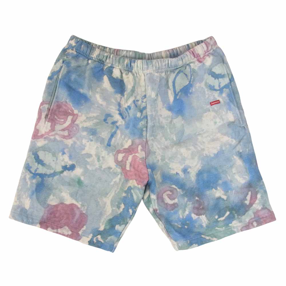 Supreme シュプリーム 21ss Small Box Sweatshort Multi スモール ボックス ロゴ マルチ フローラル ショーツ ハーフパンツ ブルー系【美品】【中古】