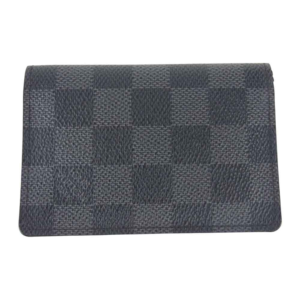LOUIS VUITTON ルイ・ヴィトン N63143 ダミエ グラフィット オーガナイザー ドゥ ポッシュ パスケース カードケース グレー系【中古】
