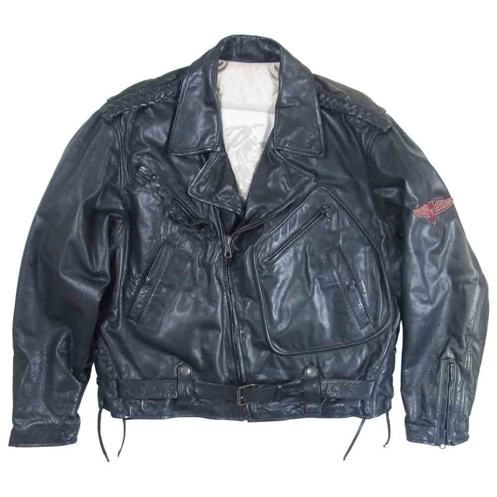 Emporio Armani エンポリオ・アルマーニ 裏地 キルティング ダブル レザー ライダース ジャケット ブラック系 50【中古】