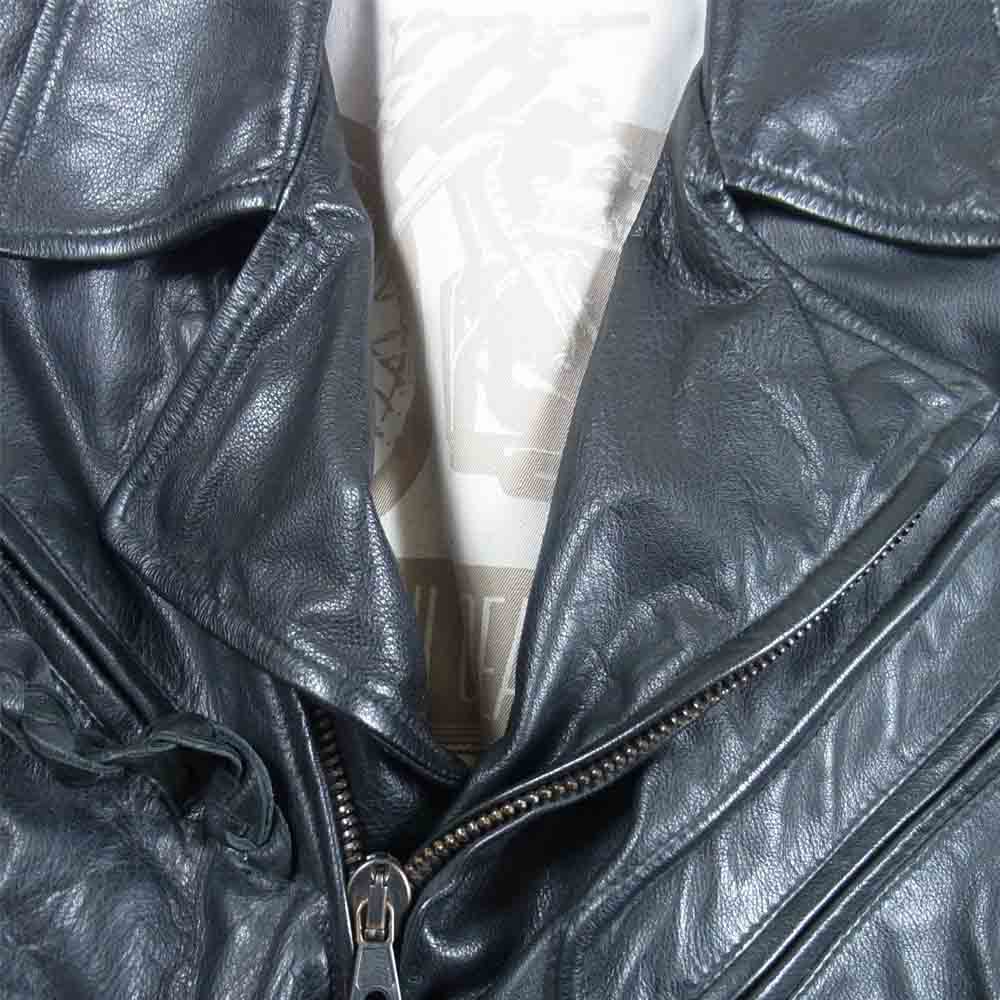 Emporio Armani エンポリオ・アルマーニ 裏地 キルティング ダブル レザー ライダース ジャケット ブラック系 50【中古】