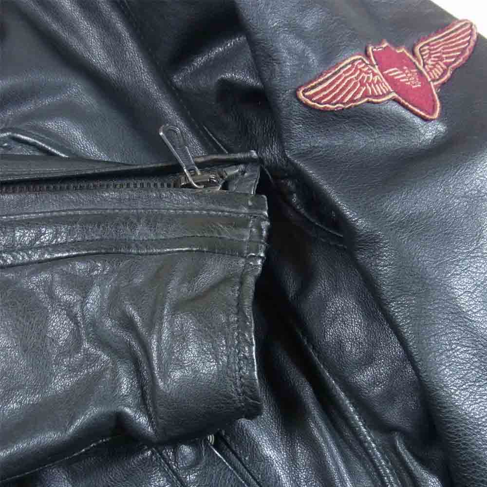 Emporio Armani エンポリオ・アルマーニ 裏地 キルティング ダブル レザー ライダース ジャケット ブラック系 50【中古】