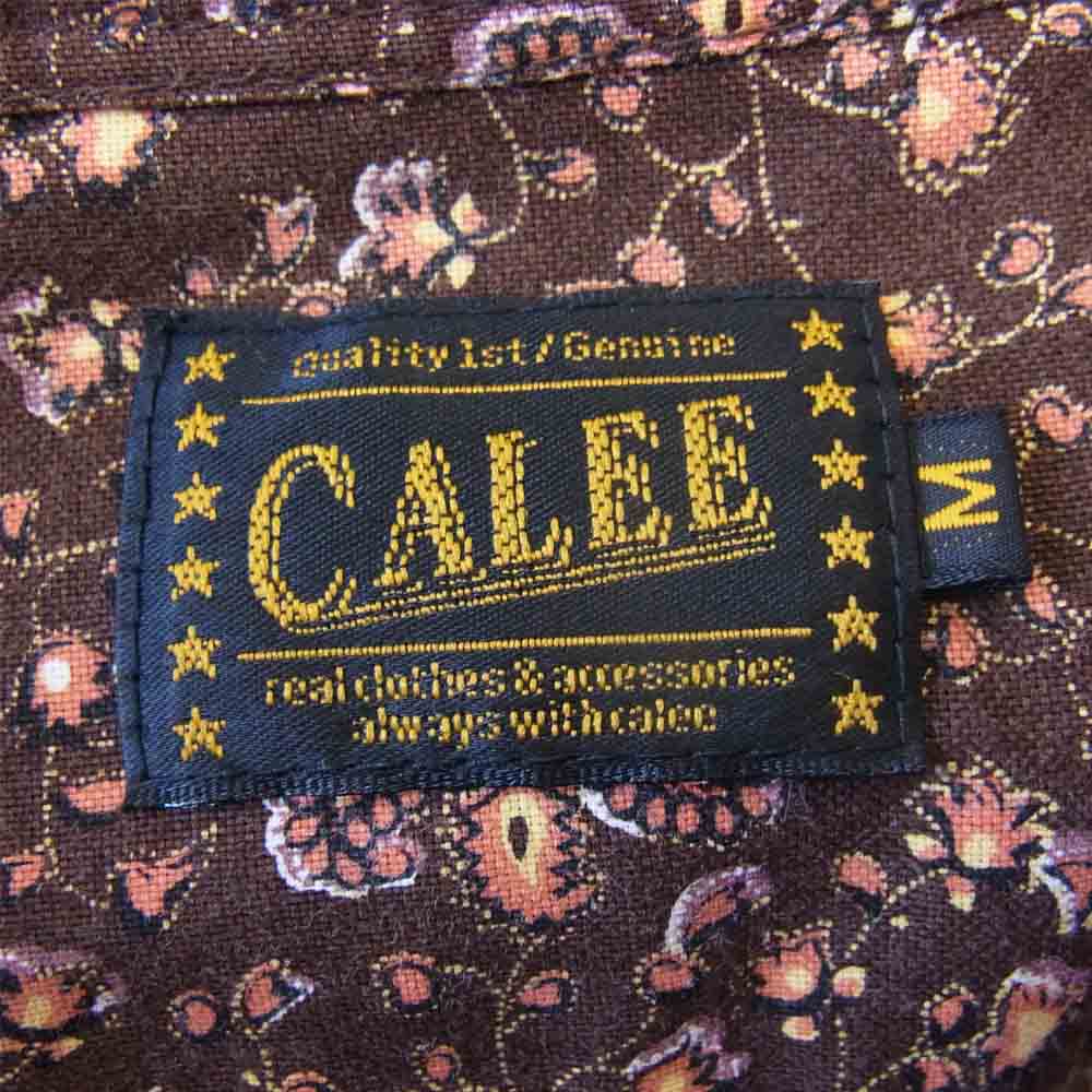 CALEE キャリー コットン 総柄 ペイズリー 長袖 シャツ ブラウン系 M【中古】