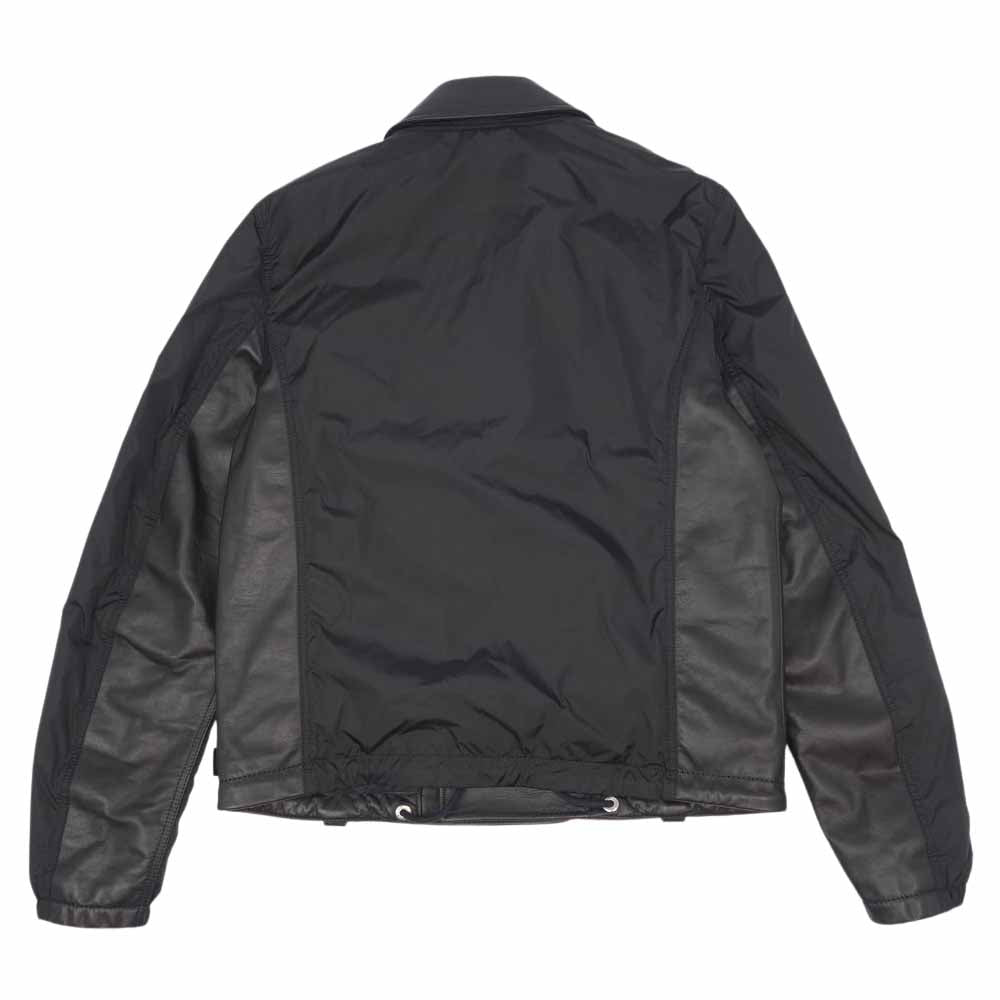 MONCLER モンクレール 国内正規品 MASSART マッサート レザー ダウン 切替 ダブルライダース ブラック系 2【新古品】【未使用】【中古】