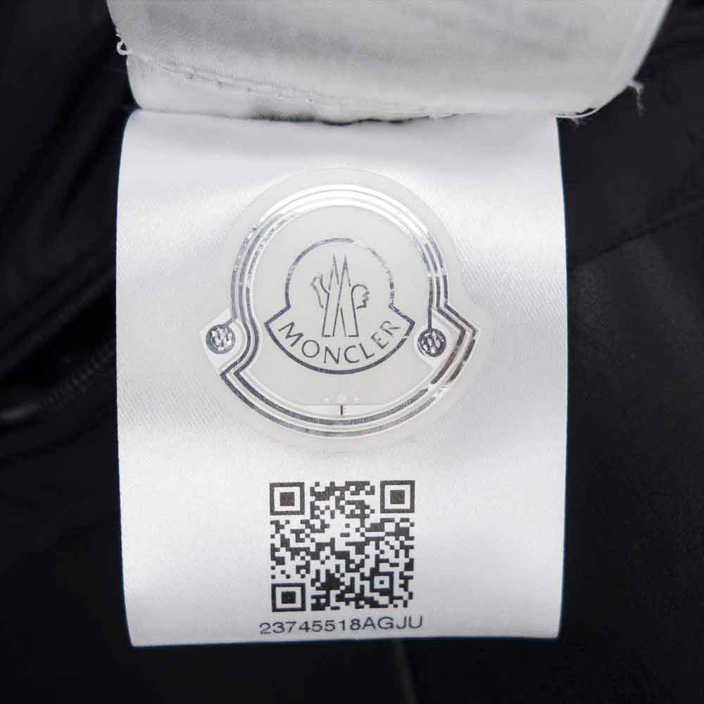 MONCLER モンクレール 国内正規品 MASSART マッサート レザー ダウン 切替 ダブルライダース ブラック系 2【新古品】【未使用】【中古】